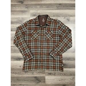 Kuhl Button Up Shirt Size Medium Plaid Long Sleeve Brown Red  Hiking